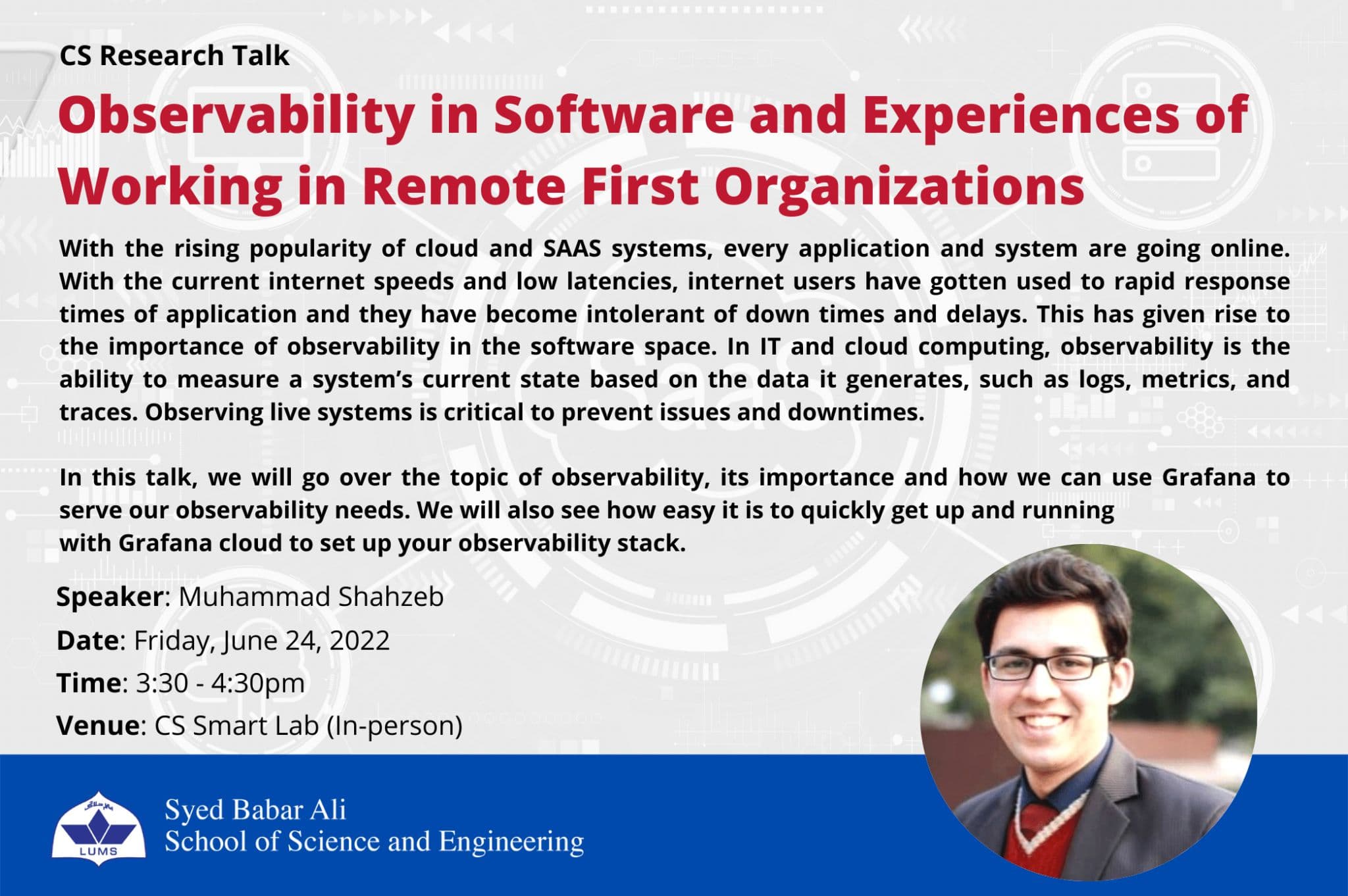 LUMS — Observability in Software & Working in Remote-First Organizations